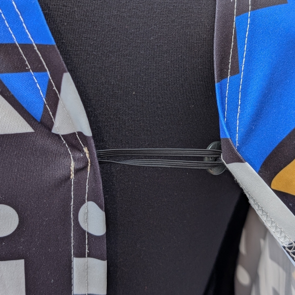 Geometric Print Open Front Robe With Pockets - Picture 5 of 6